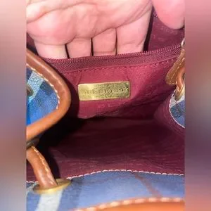 Burberry Haymarket Check Blue Backpack Leather Vintage Burberry | Bags | Burberry Haymarket Check Blue Backpack  main image 4